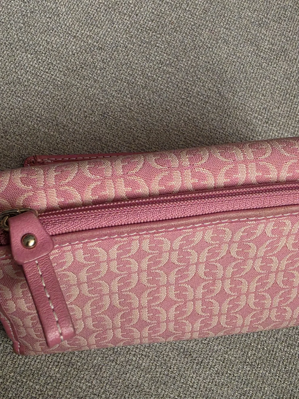 Fossil Pink Signature Logo Wristlet Wallet